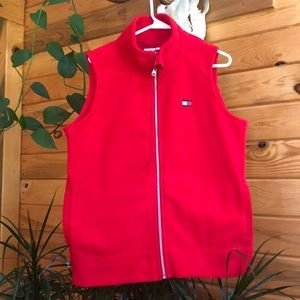 Tommy Hilfiger red fleece vest
